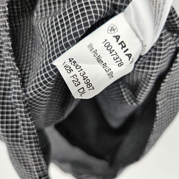 Ariat Pro Series Shirt Mens Large Black White Fitted Button Down Performance - Picture 4 of 11